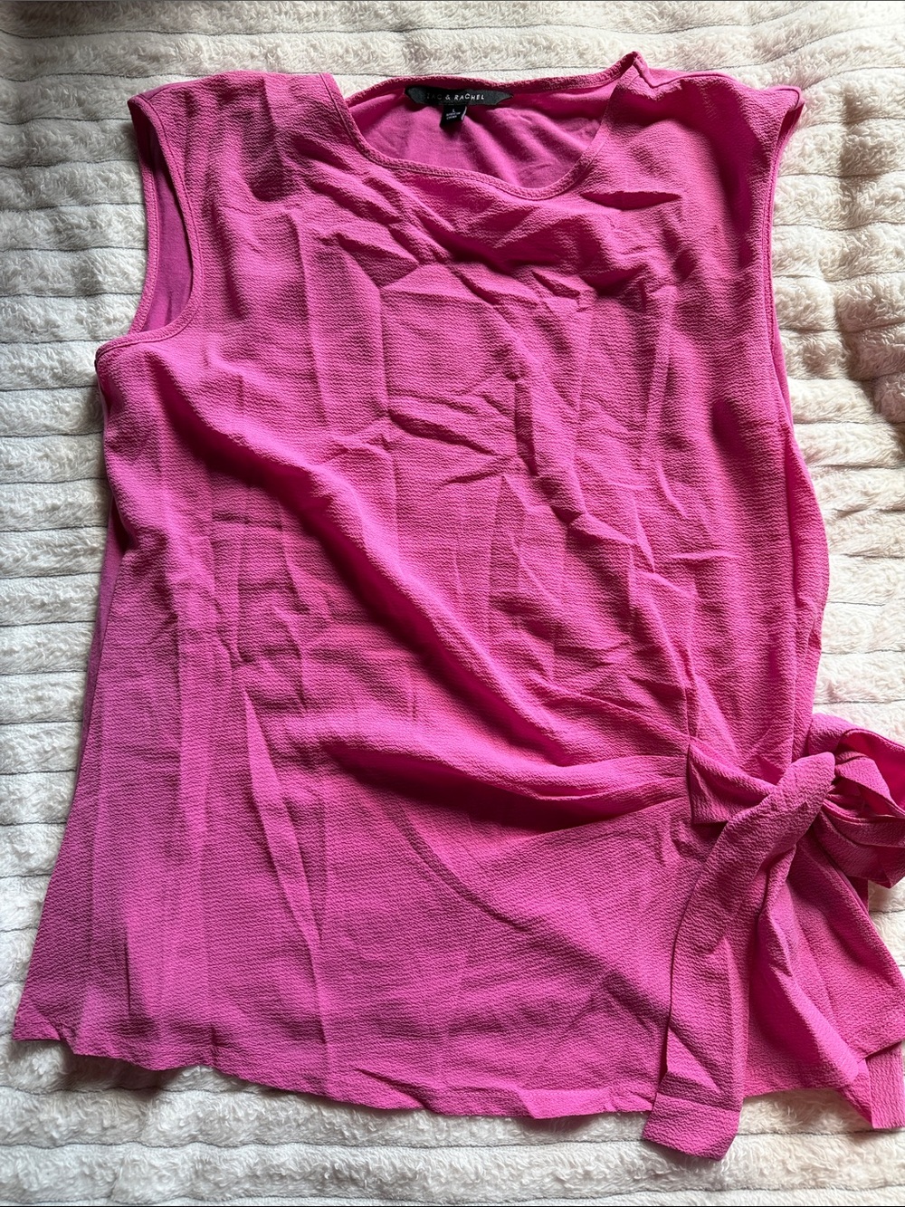 Zac & Rachel Bright Pink Side-Tie Sleeveless Tank